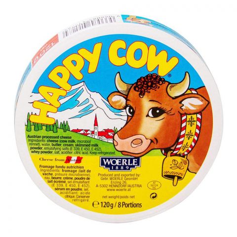 Happy Cow Processed Cheese 8portion, 120g