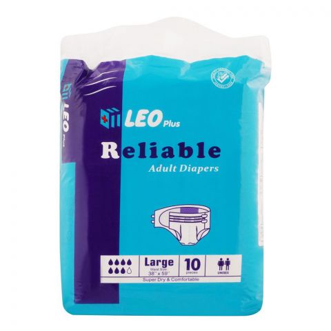 Leo Adult Diapers, Large, 10-Pack