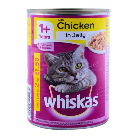 Whiskas With Chicken In Jelly Pet Food Tin, 390g