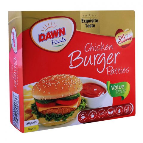Dawn Chicken Burger Patties, E/P 16's