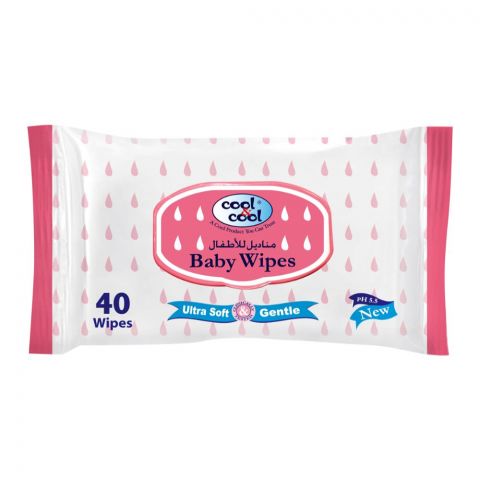 Cool & Cool Baby Wipes Ultra Soft, 40's