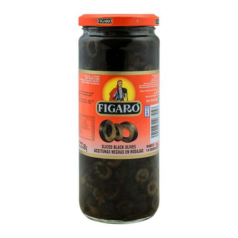 Figaro Black Sliced Olive Jar, 480g