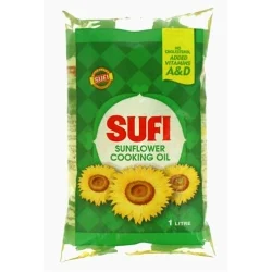 Sufi Sunflower Cooking Oil Pouch, 1LTR 
