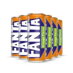 Fanta Orange Soft Drink Slim Can, 250ml X 12