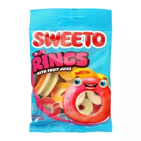 Sweeto Sour Rings With Fruit Jelly, 80g