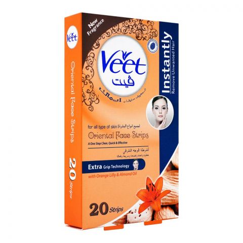 Veet Face Wax Strips Orange & Lily , 20's
