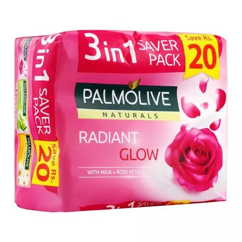Palmolive Naturals R/Glow W/Milk, 3x135g