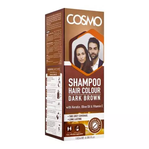 Cosmo Shampoo Hair Color Dark Brown, 180ml