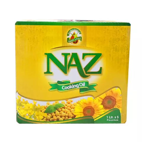 Naz Cooking Oil Pouch, 1LTR x 5