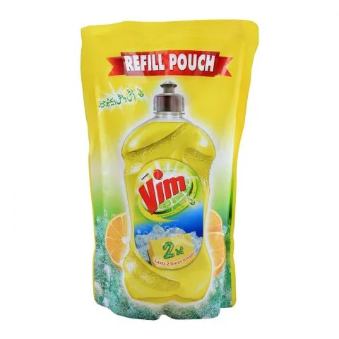 Vim Dishwashing Liquid Lemon Pouch, 750g