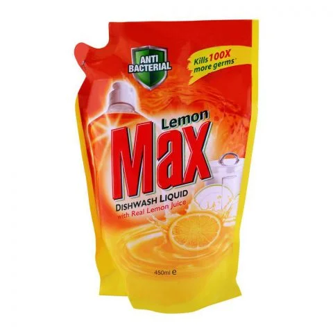 Max Dishwash Liquid A/B Pouch, 450g