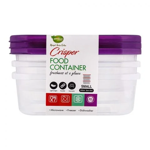 Appollo Crisper F/Container Set XL Purple, 3's
