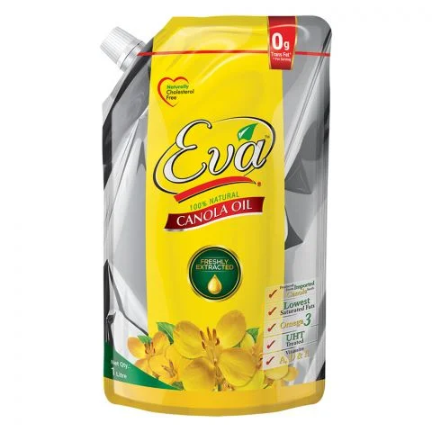 Eva Canola Oil Stand Up Pouch, 1LTR