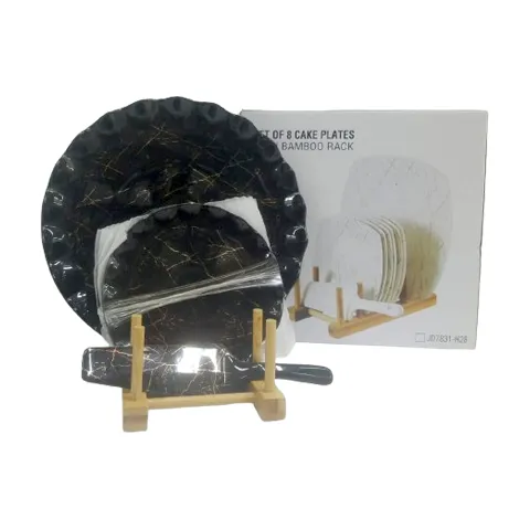 Cake Plates With Bamboo Rack,8 JD7826-H28