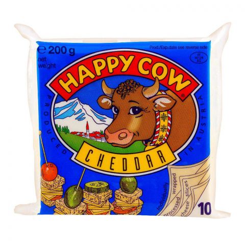 Happy Cow Cheddar Slice, 200g