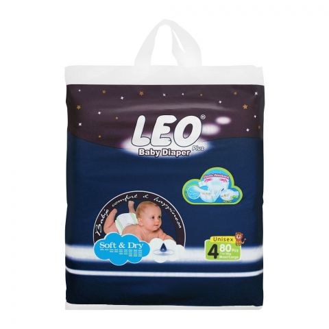 Leo Baby Diaper S/D 4 Large,80Pcs