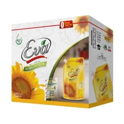 Eva Sunflower Cooking Oil Pouch,1LTR x5