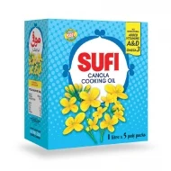 Sufi Canola Cooking Oil Pouch, 1LTR x5