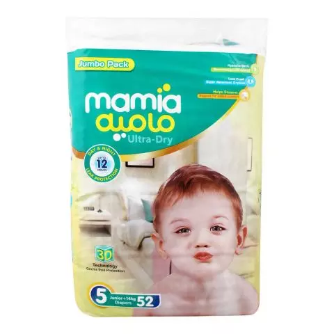 Mamia Junior Diaper 5 14KG, 52's