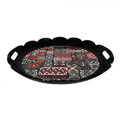 Round Serving Tray Black,