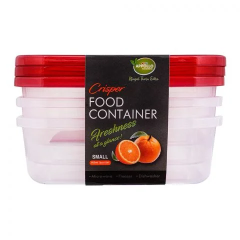 Appollo Crisper F/Container Set XL Red, 3's